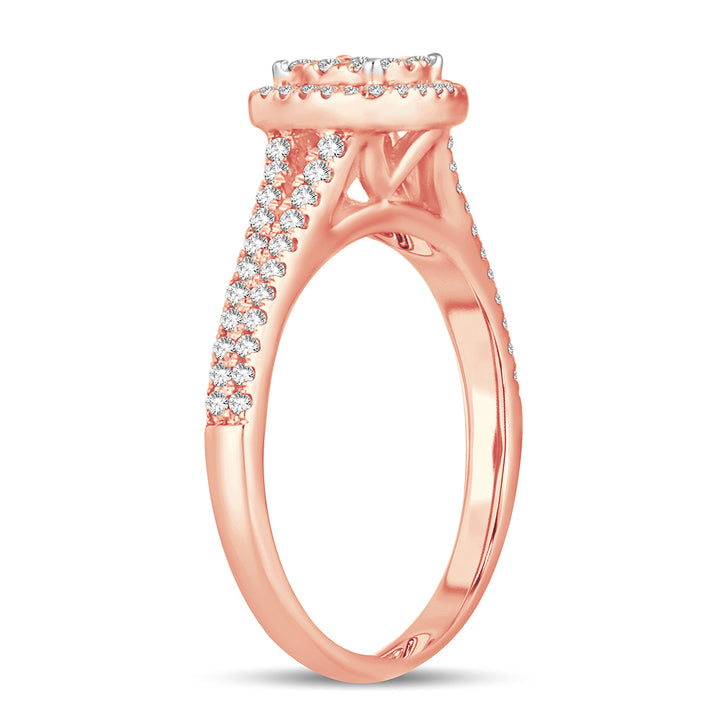 Romantic 14k Rose Gold Lab Diamond Engagement Ring (0.50ct)