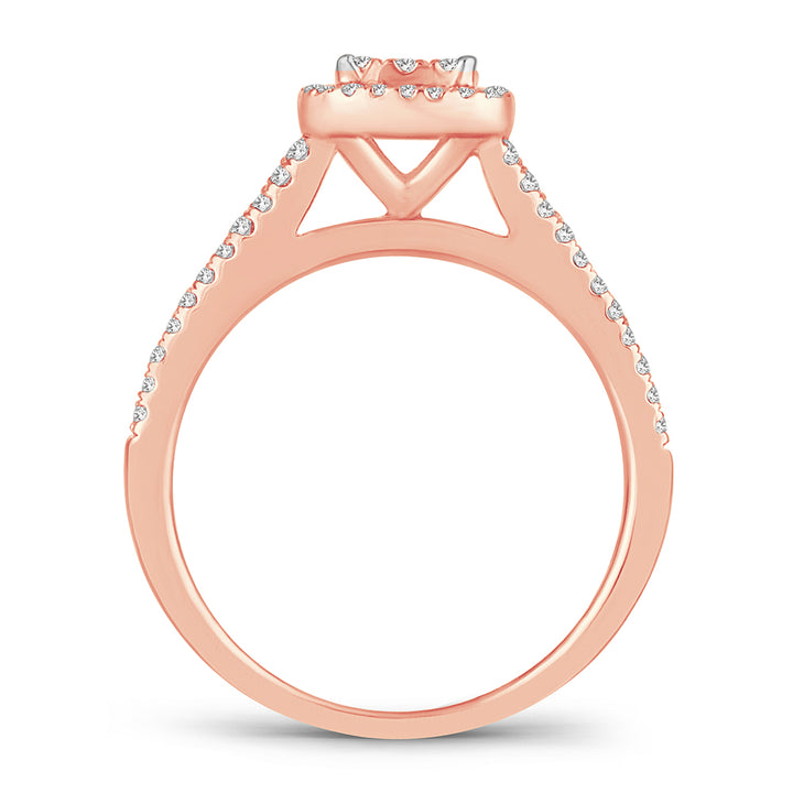 Romantic 14k Rose Gold Lab Diamond Engagement Ring (0.50ct)