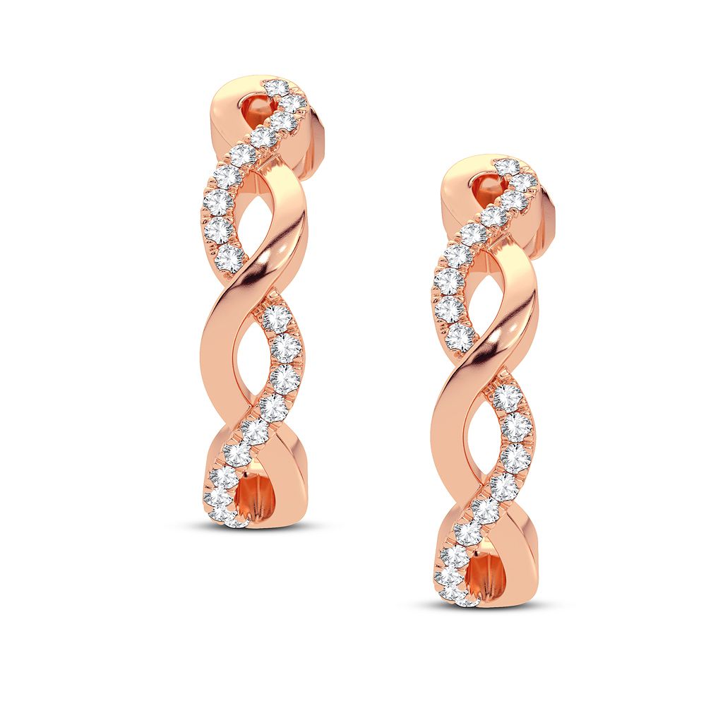 Chic 14k Rose Gold 0.10CT Lab Diamond Earrings