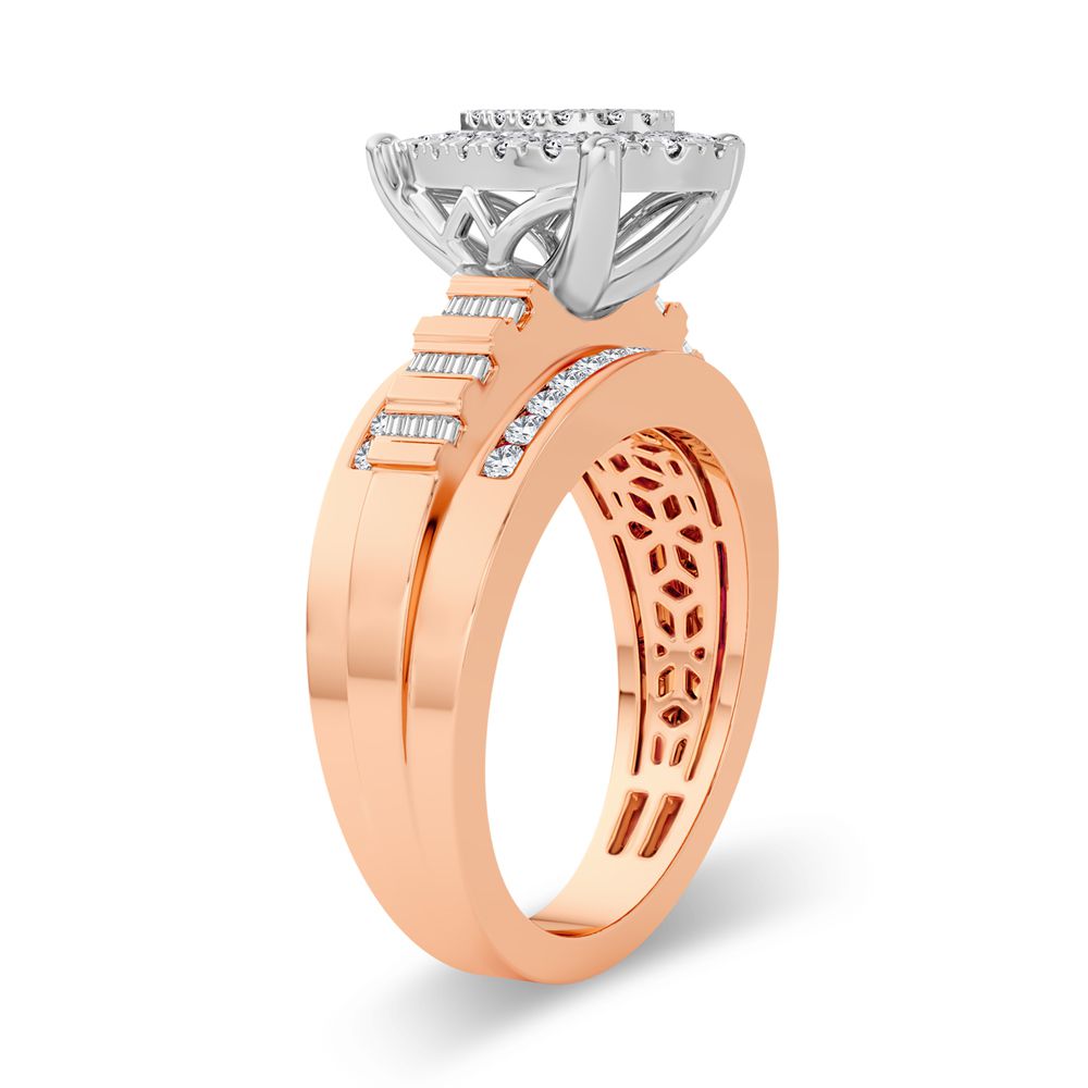 Romantic Rose Gold Lab Diamond Fashion Ring - 0.50CT Sparkle