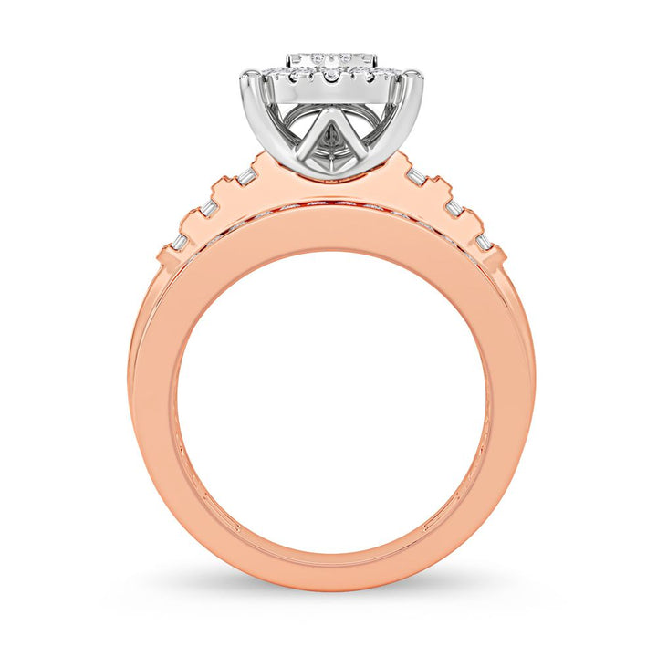 Romantic Rose Gold Lab Diamond Fashion Ring - 0.50CT Sparkle