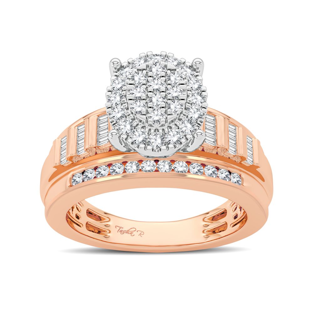 Romantic 10k Rose Gold Lab Diamond Womens Fashion Ring