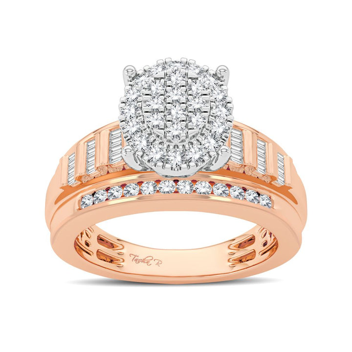 Romantic 10k Rose Gold Lab Diamond Womens Fashion Ring