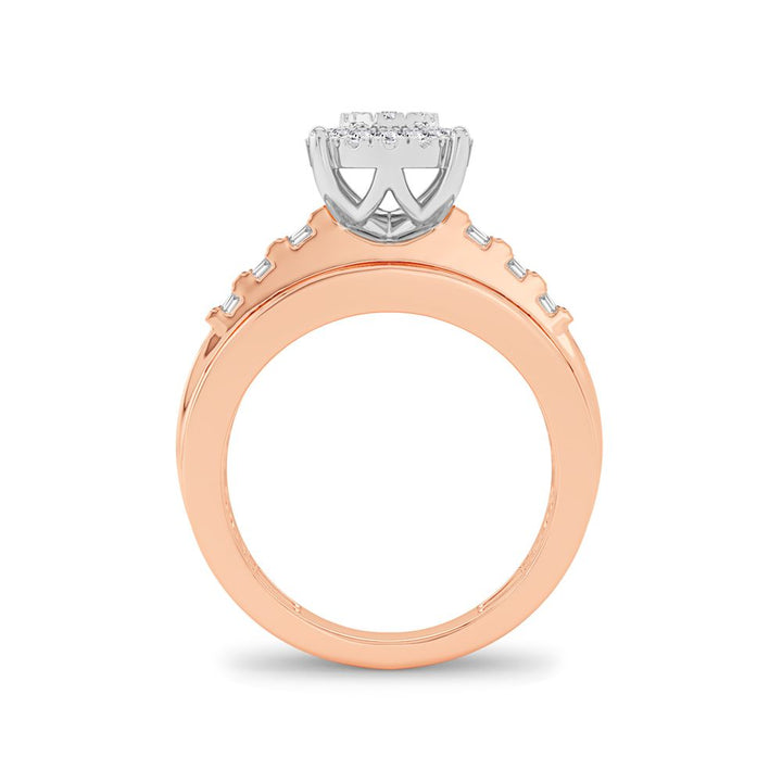 Romantic 10k Rose Gold Lab Diamond Womens Fashion Ring