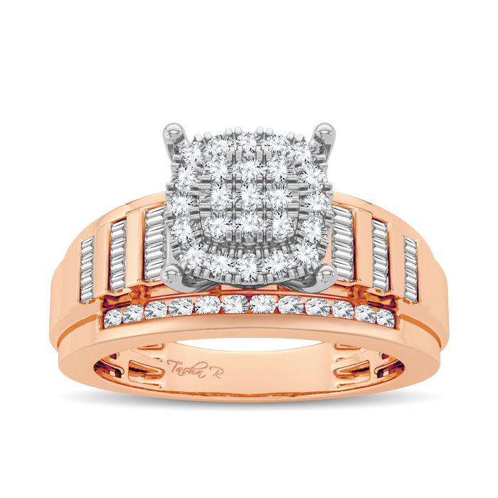 Chic 10k Rose Gold Lab Diamond Womens Fashion Ring - 0.50CT