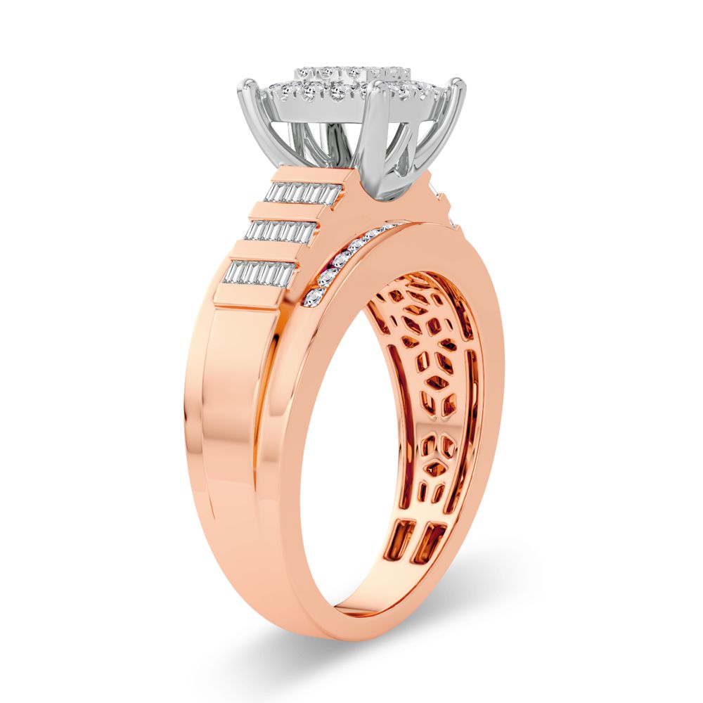 Chic 10k Rose Gold Lab Diamond Womens Fashion Ring - 0.50CT