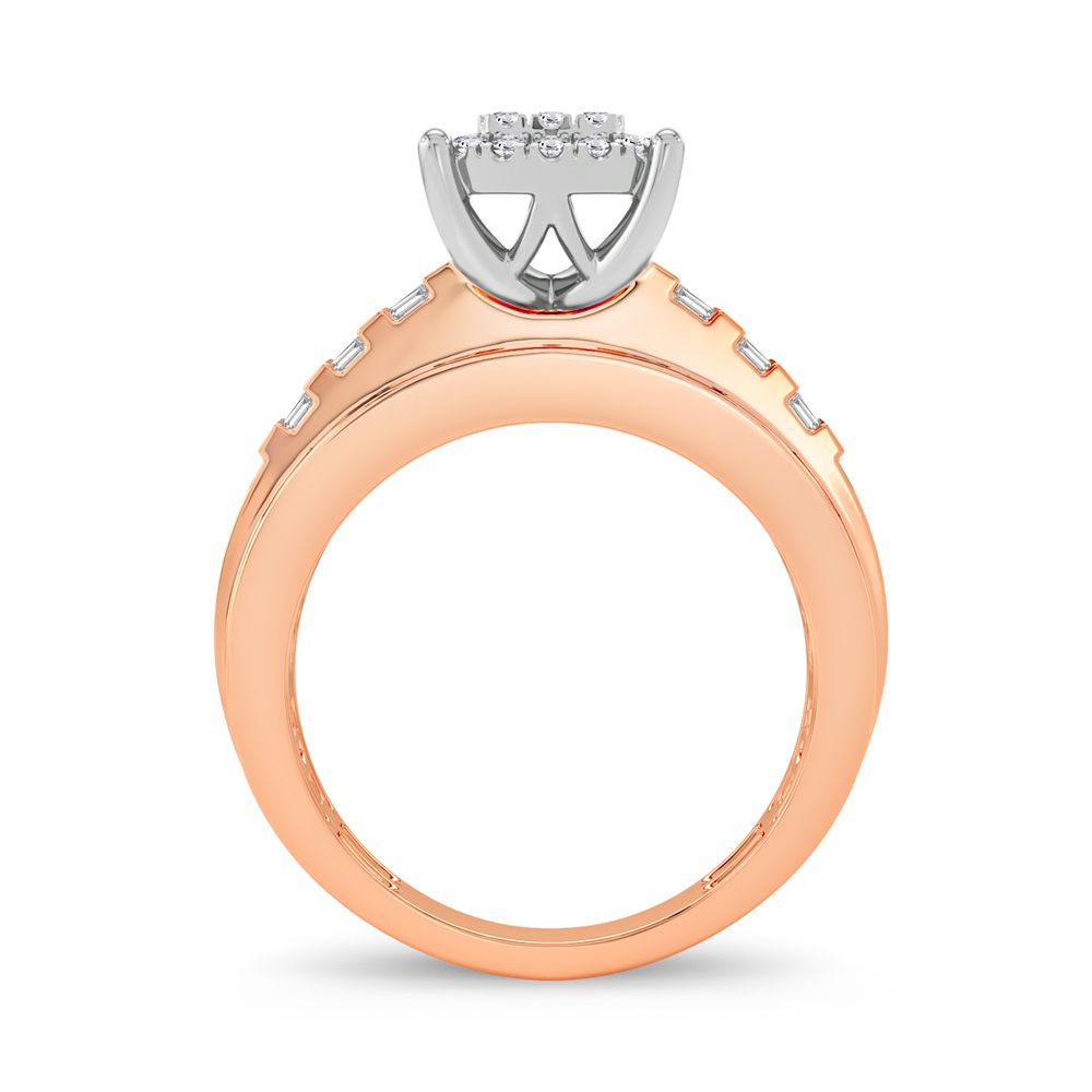 Chic 10k Rose Gold Lab Diamond Womens Fashion Ring - 0.50CT