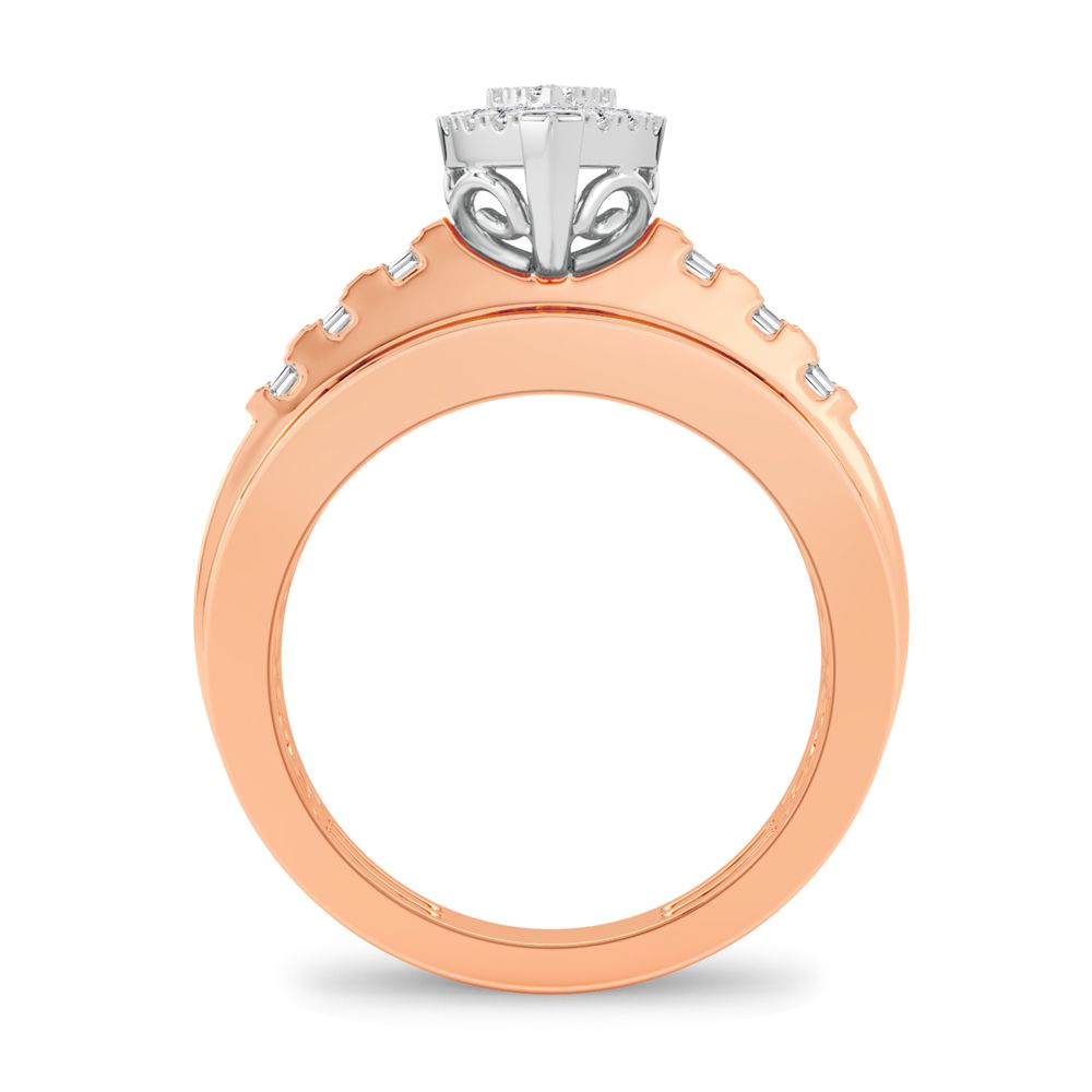 Chic 10k Rose Gold Lab Diamond Womens Statement Ring