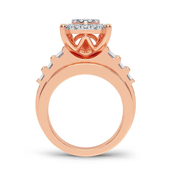 Chic 10k Rose Gold 1CT Lab Diamond Womens Fashion Ring