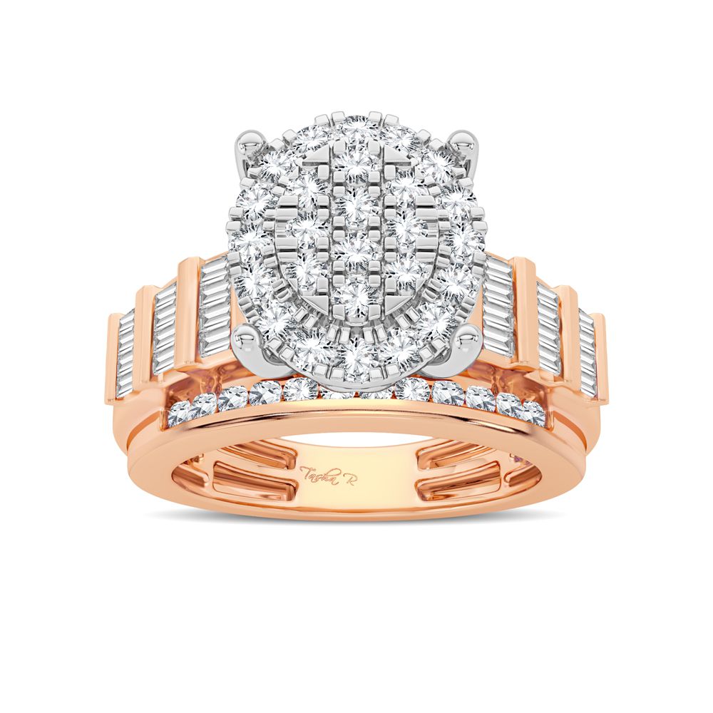 Chic 10k Rose Gold 1CT Lab Grown Diamond Womens Ring