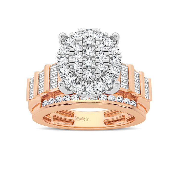 Chic 10k Rose Gold 1CT Lab Grown Diamond Womens Ring