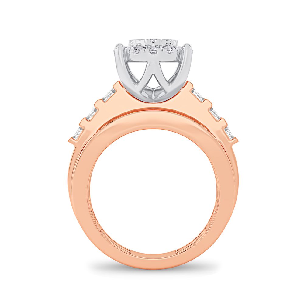 Chic 10k Rose Gold 1CT Lab Grown Diamond Womens Ring