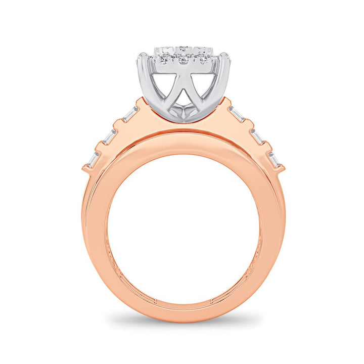 Chic 10k Rose Gold 1CT Lab Grown Diamond Womens Ring