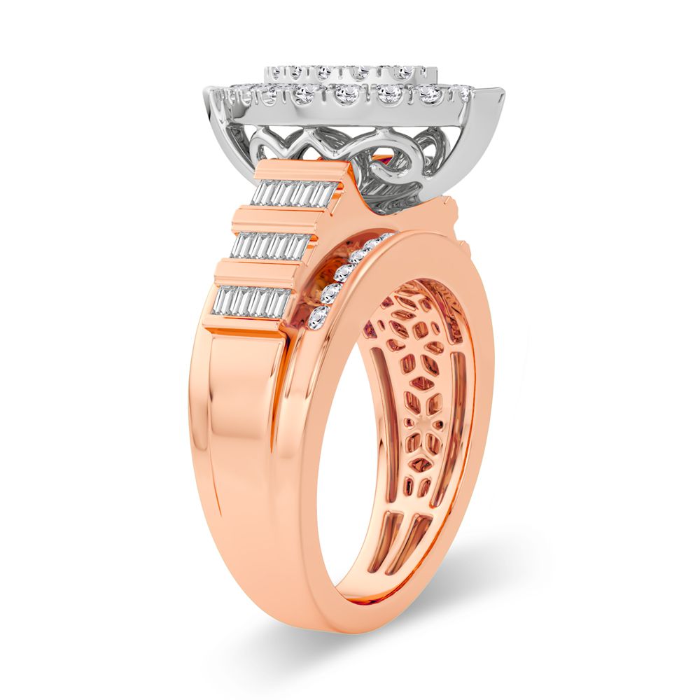 Chic 10k Rose Gold 1CT Lab Diamond Womens Ring