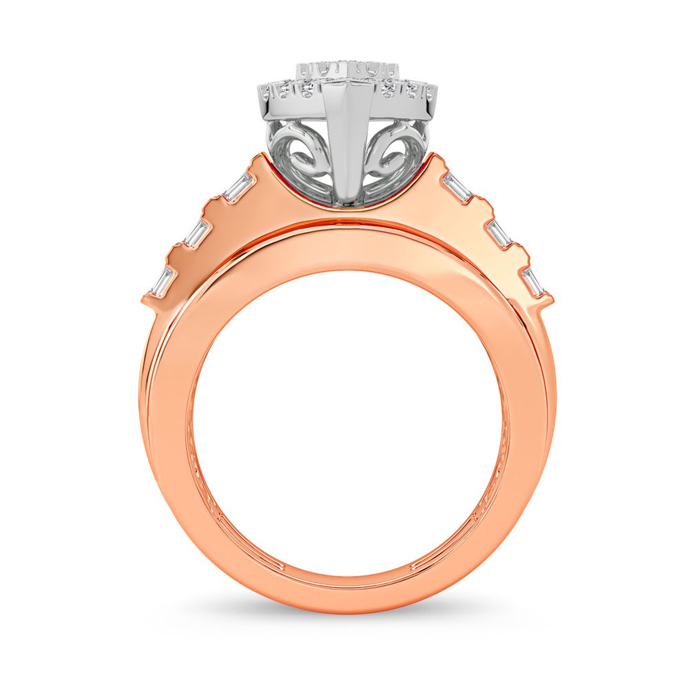 Chic 10k Rose Gold 1CT Lab Diamond Womens Ring