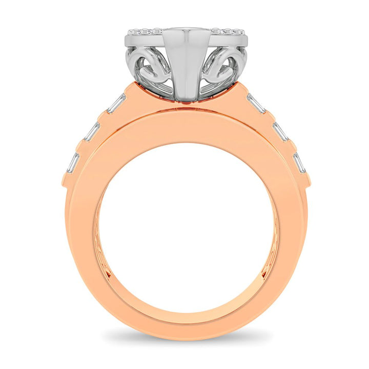 Chic 10k Rose Gold 2.00CT Lab Diamond Womens Fashion Ring