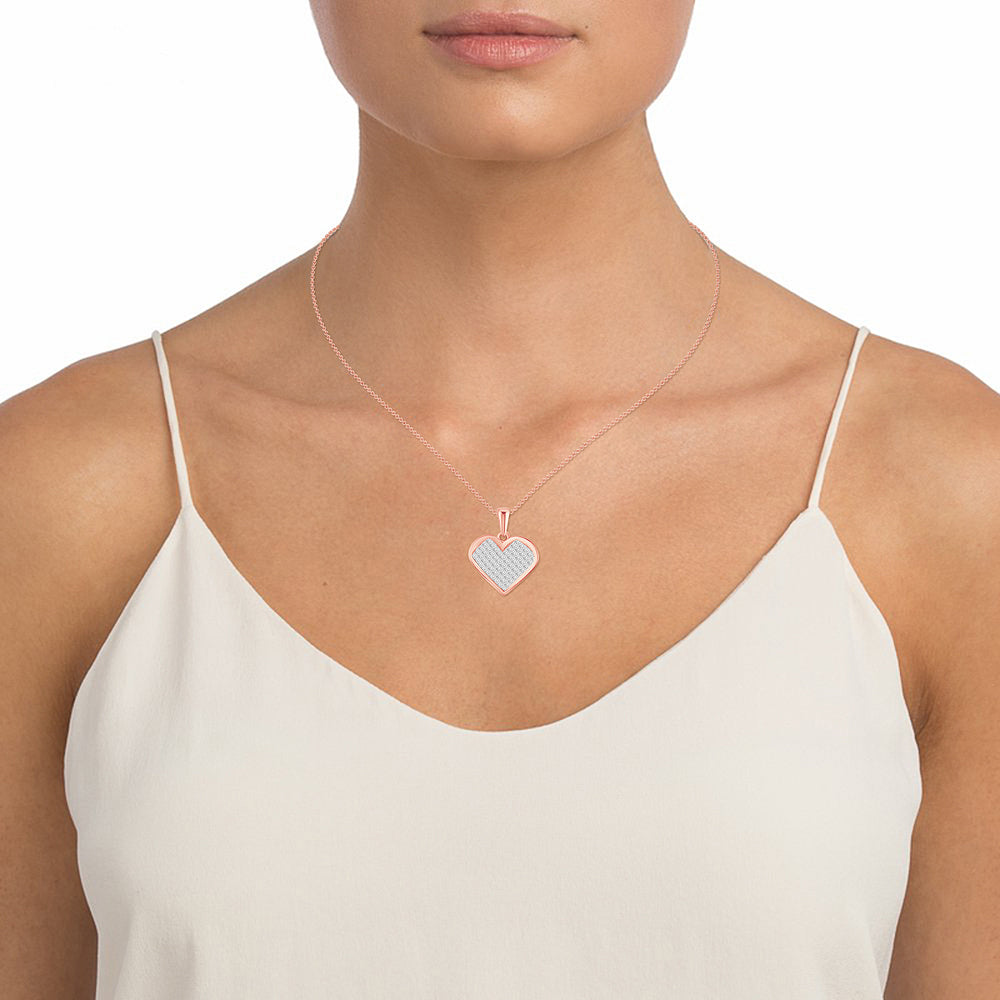Chic 14k Rose Gold 1CT Lab Diamond Princess Pendant