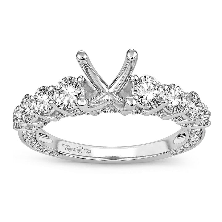 14k White Gold Lab Diamond Engagement Ring Semi Mount
