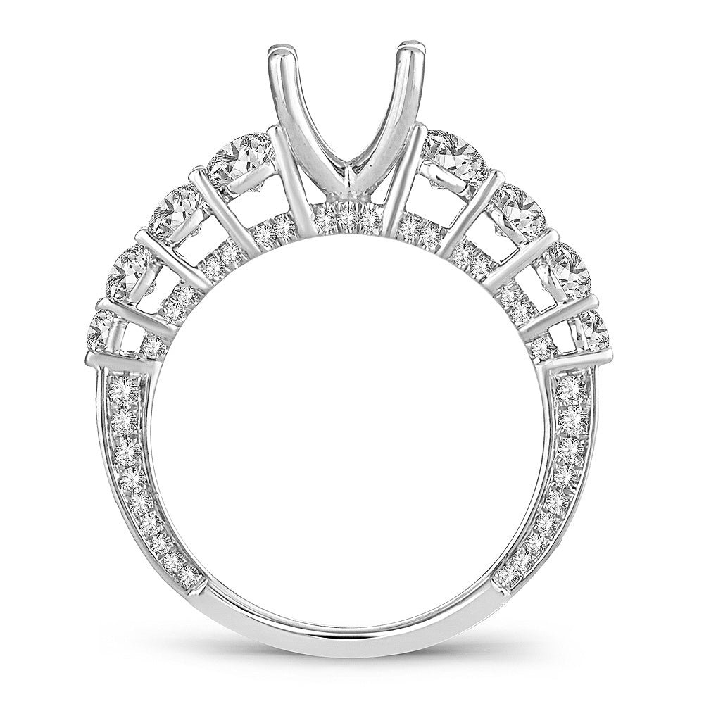 14k White Gold Lab Diamond Engagement Ring Semi Mount