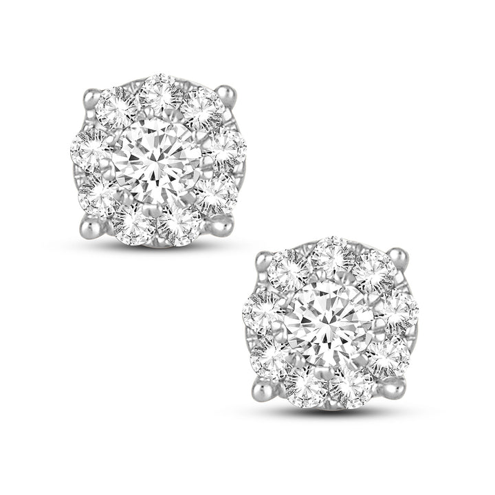 14k Yellow Gold Lab Diamond Stud Earrings for Women