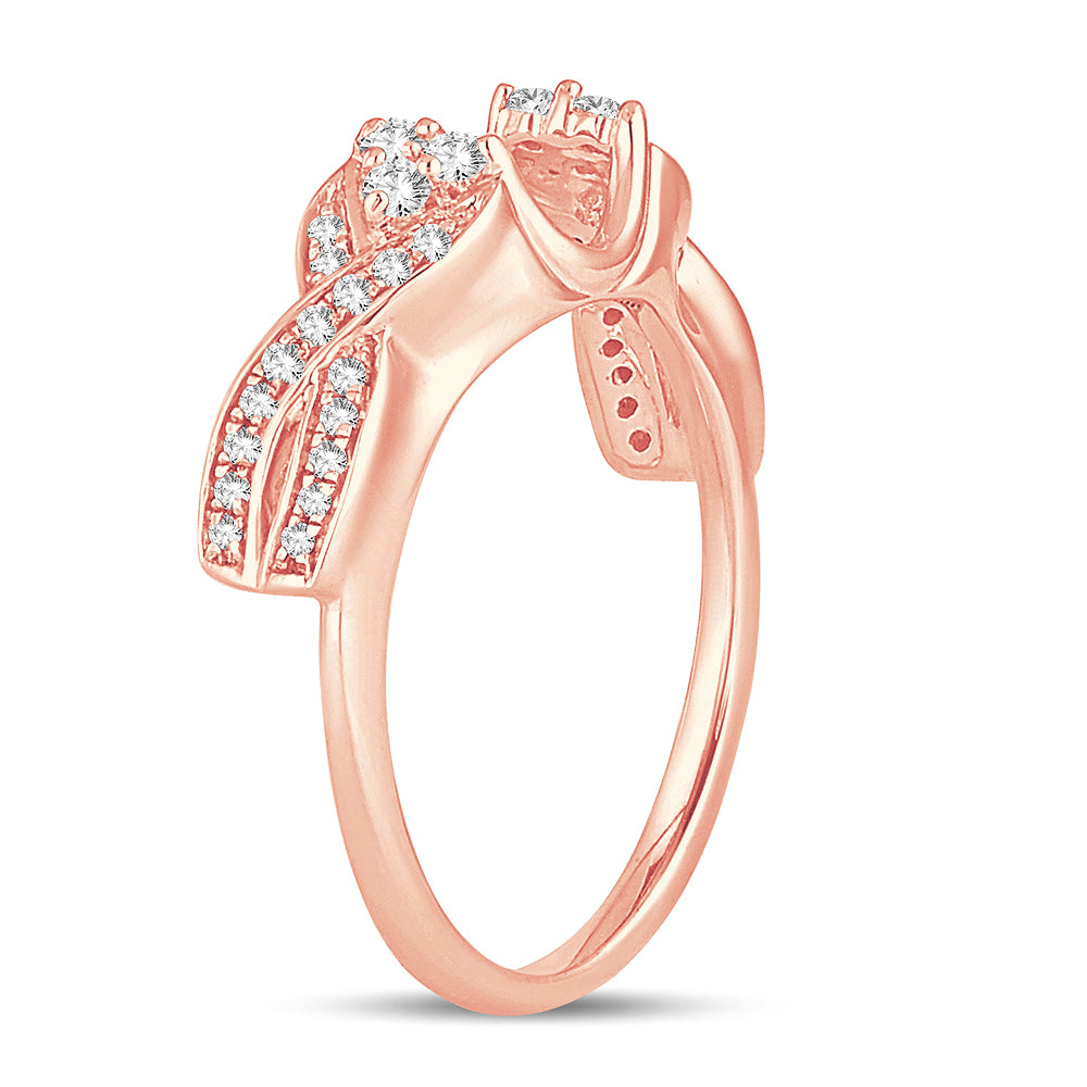 14k Rose Gold 0.25CT Lab Diamond Ring Enhancer for Women