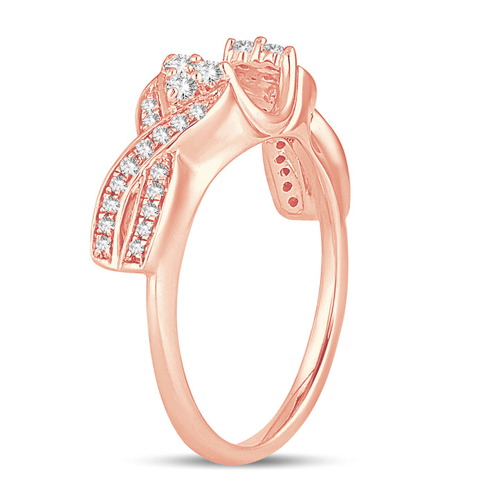 14k Rose Gold 0.25CT Lab Diamond Ring Enhancer for Women
