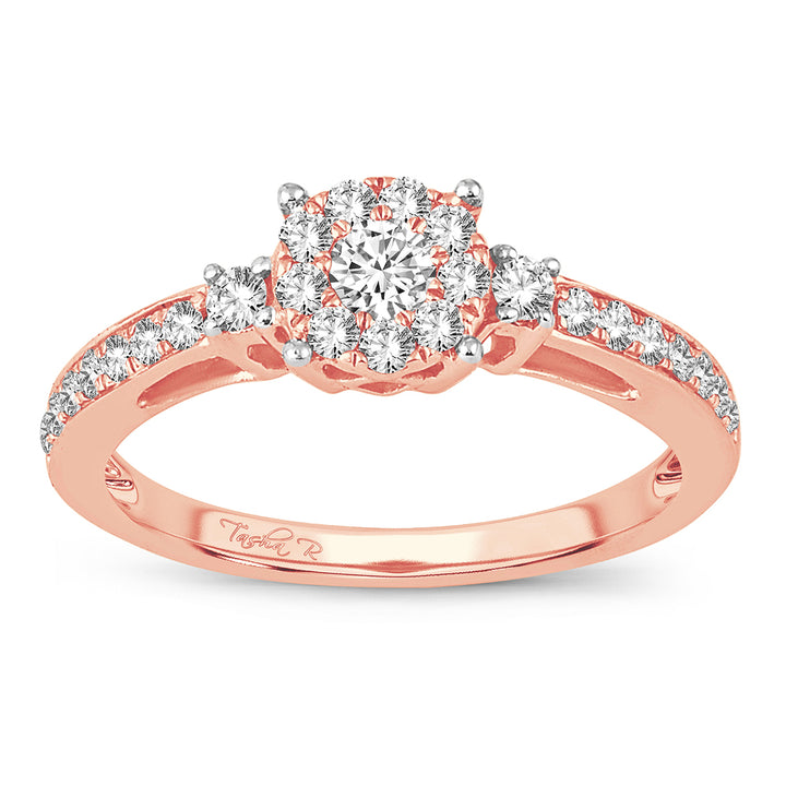 Romantic 14k Rose Gold Lab Diamond Engagement Ring (0.50ct)