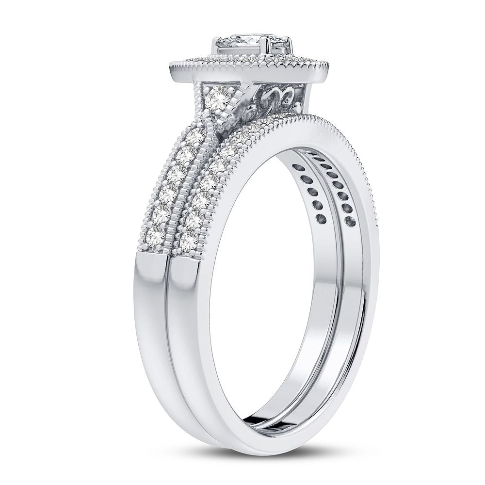 14k White Gold 0.50CT Lab Diamond Womens Engagement Ring