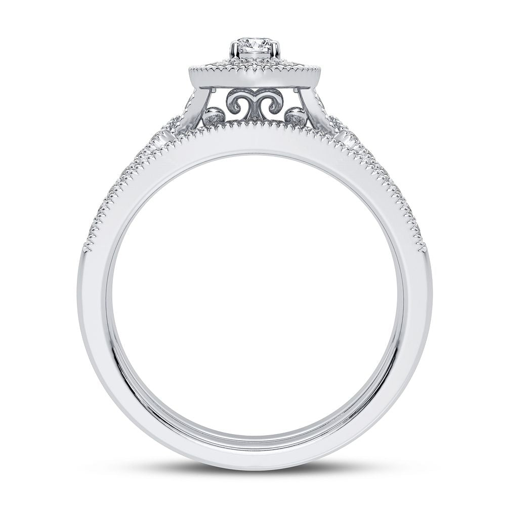 14k White Gold 0.50CT Lab Diamond Womens Engagement Ring
