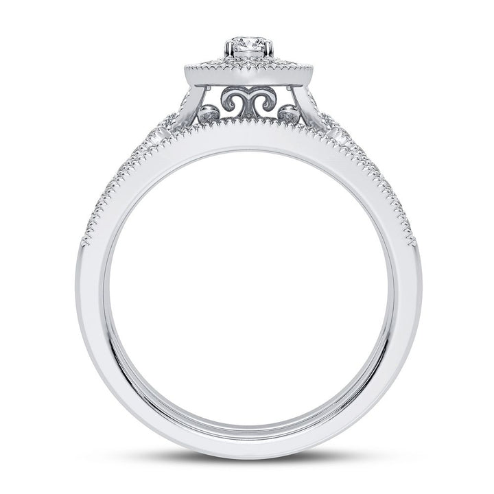 14k White Gold 0.50CT Lab Diamond Womens Engagement Ring