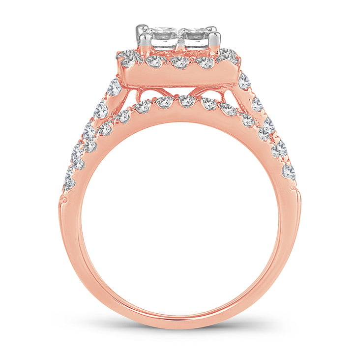 14k Rose Gold 1.75ct Lab Diamond Womens Engagement Ring