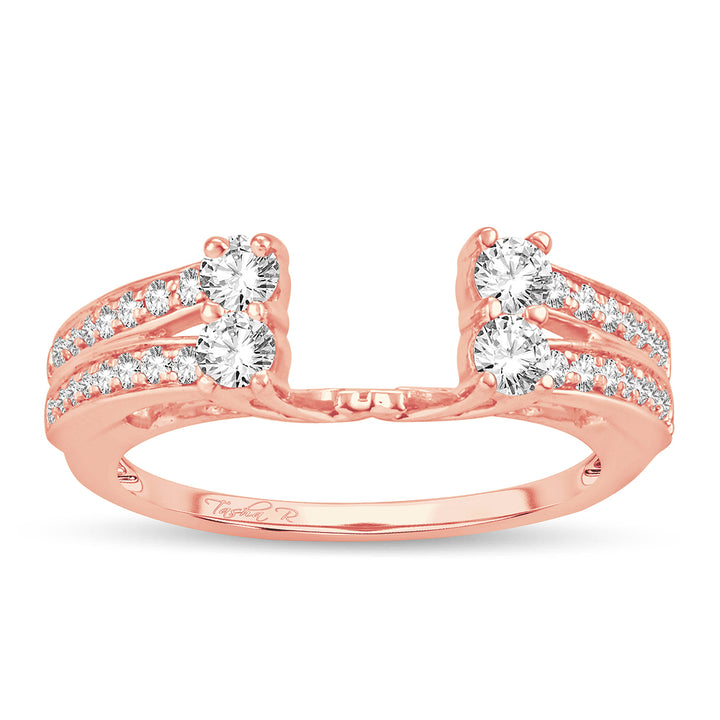 14k Rose Gold Lab Diamond Ring Enhancer Accent Piece