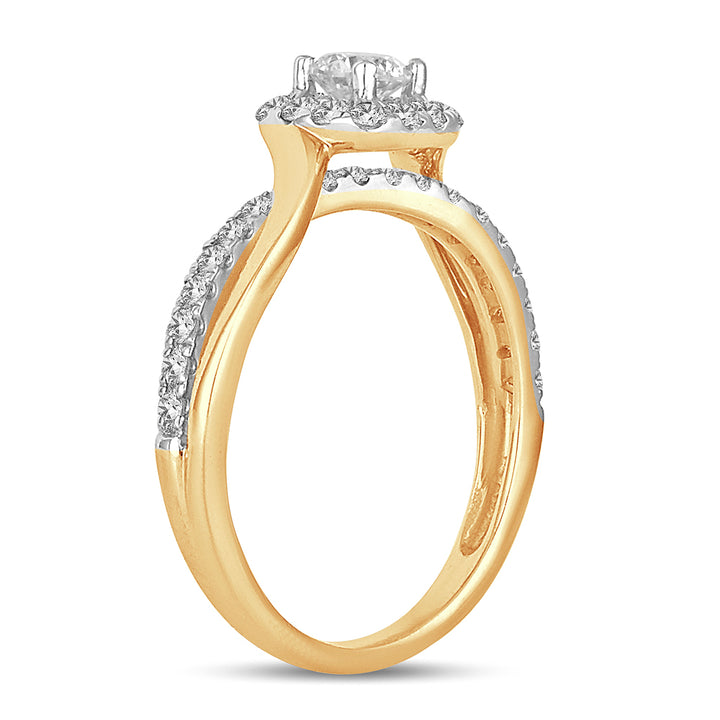14k Yellow Gold 0.73CT Lab Diamond Womens Engagement Ring