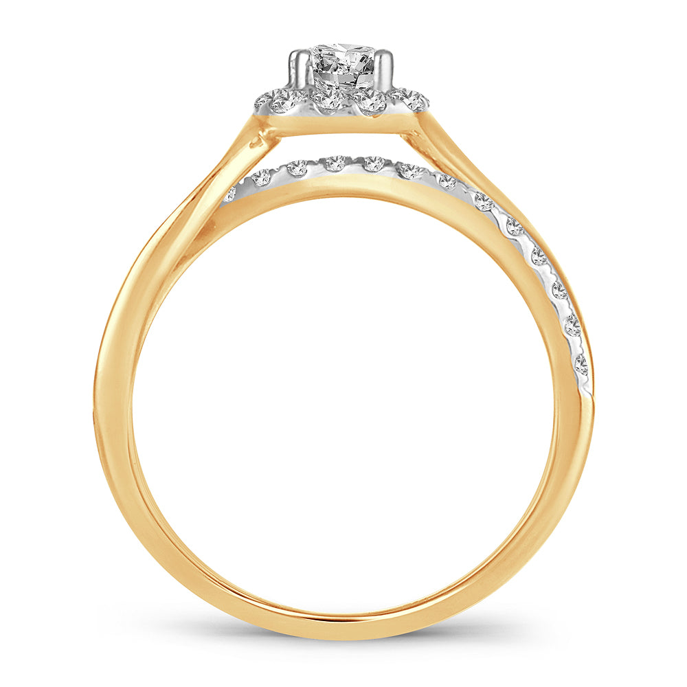 14k Yellow Gold 0.73CT Lab Diamond Womens Engagement Ring