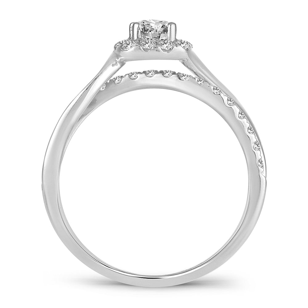 Timeless 14k White Gold 0.73CT Lab Diamond Engagement Ring