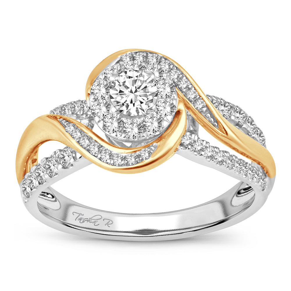 Chic 14k Rose Gold Lab Diamond Womens Statement Ring