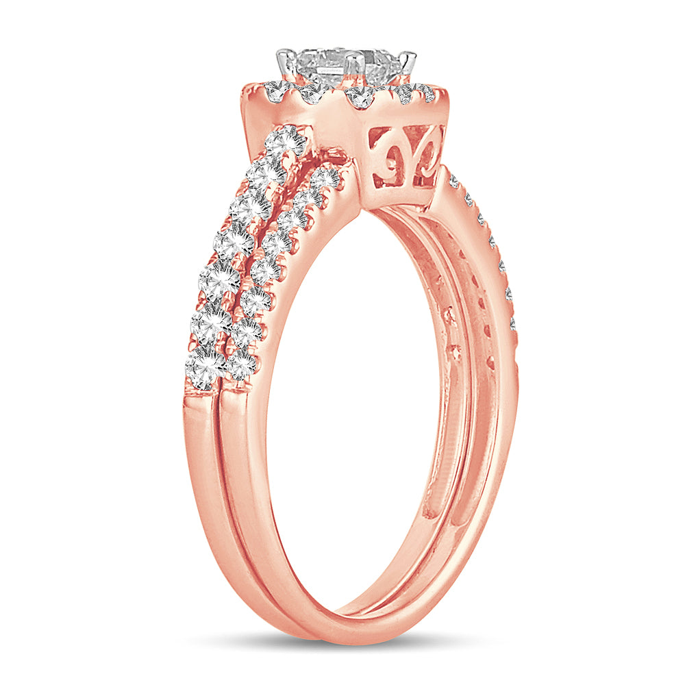 14k Rose Gold 1CT Lab Diamond Womens Bridal Ring