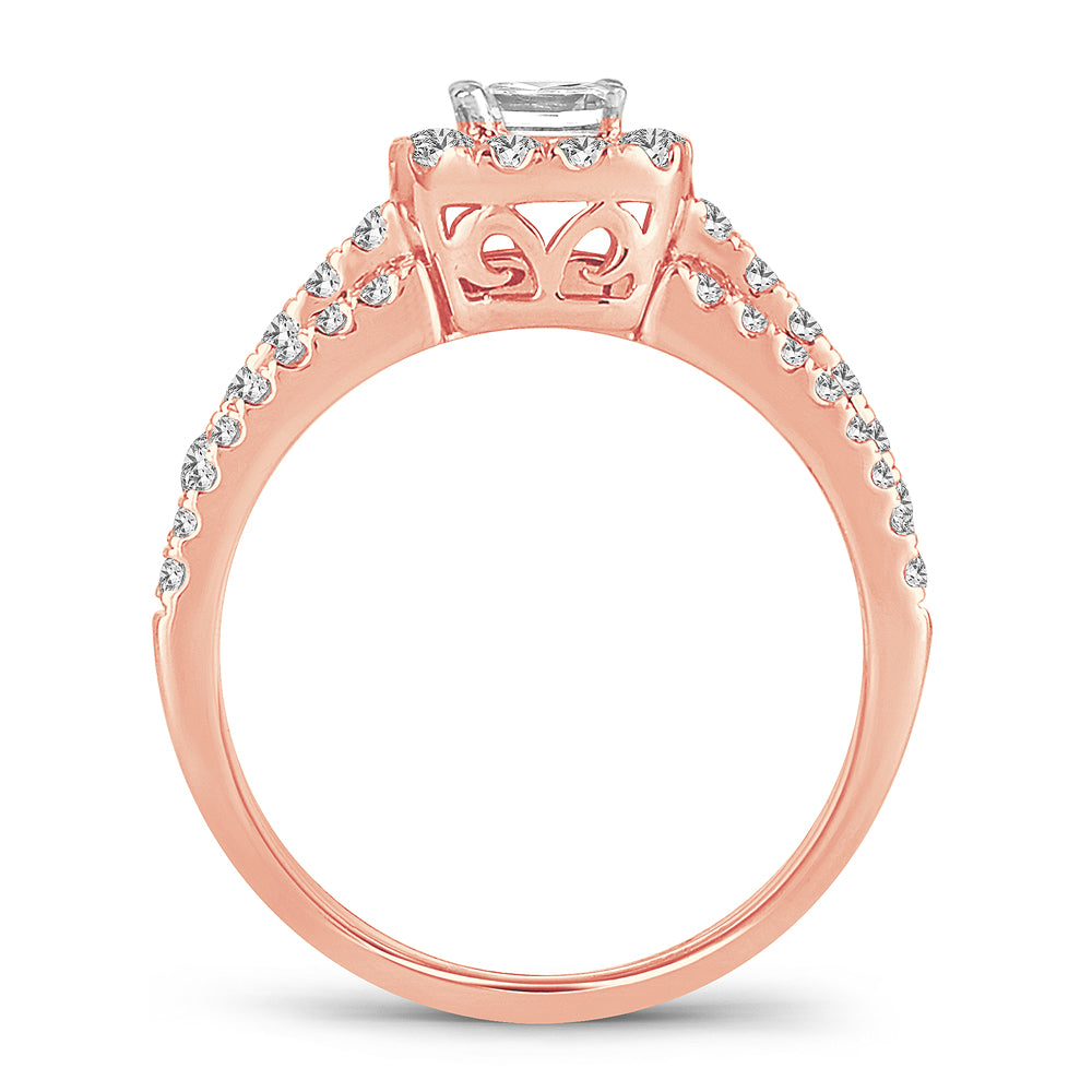 14k Rose Gold 1CT Lab Diamond Womens Bridal Ring