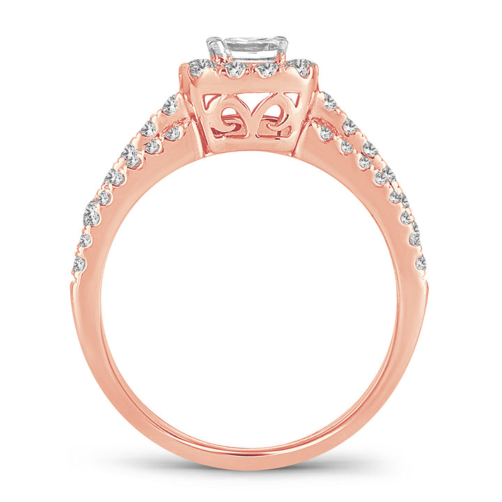 14k Rose Gold 1CT Lab Diamond Womens Bridal Ring