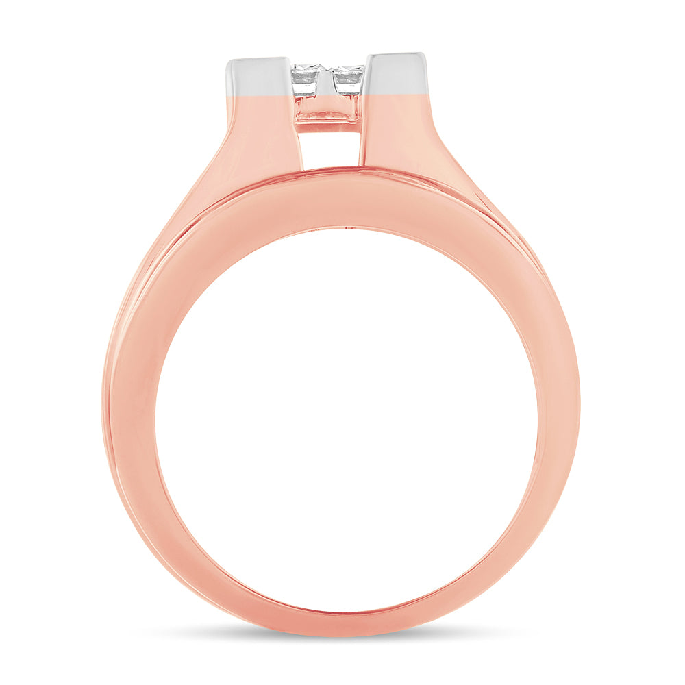 14k Rose Gold 3CT Lab Diamond Bridal Engagement Ring
