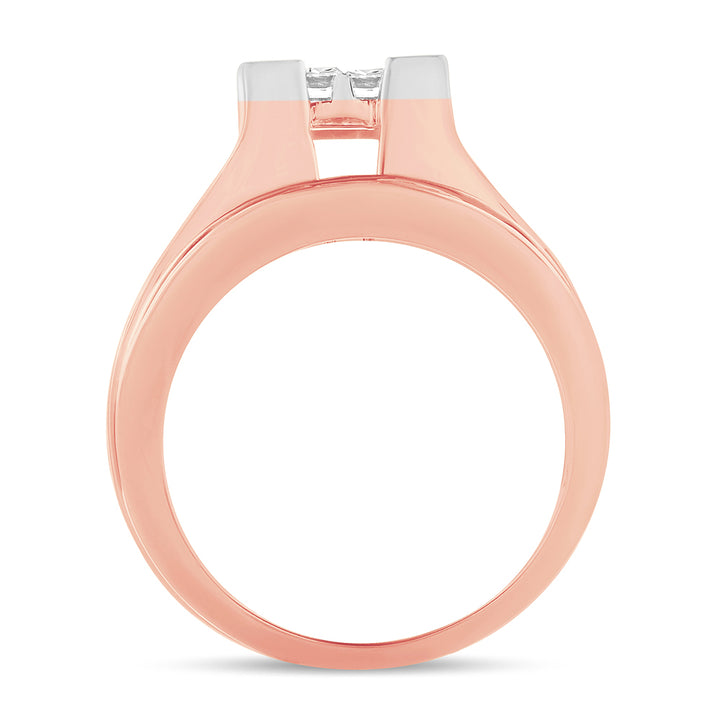 14k Rose Gold 3CT Lab Diamond Bridal Engagement Ring