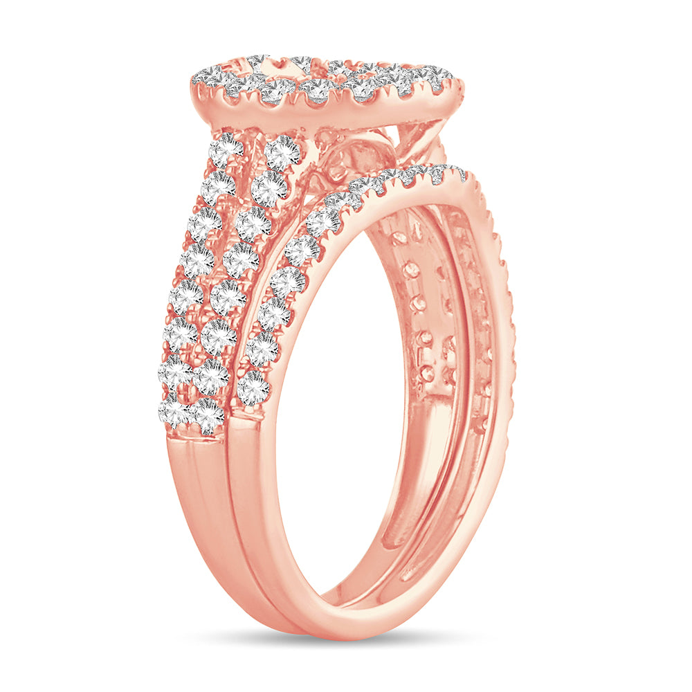 Romantic 14k Rose Gold Lab Diamond Semi-Mount Engagement Ring
