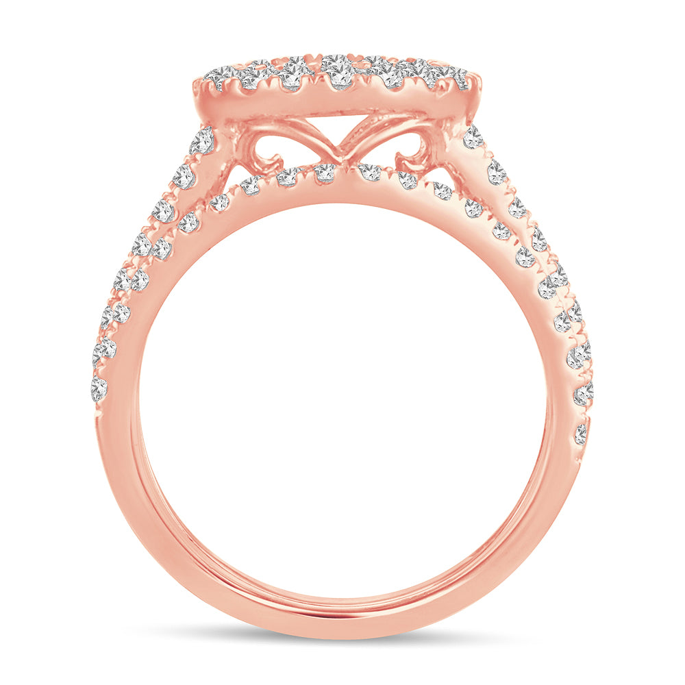 Romantic 14k Rose Gold Lab Diamond Semi-Mount Engagement Ring