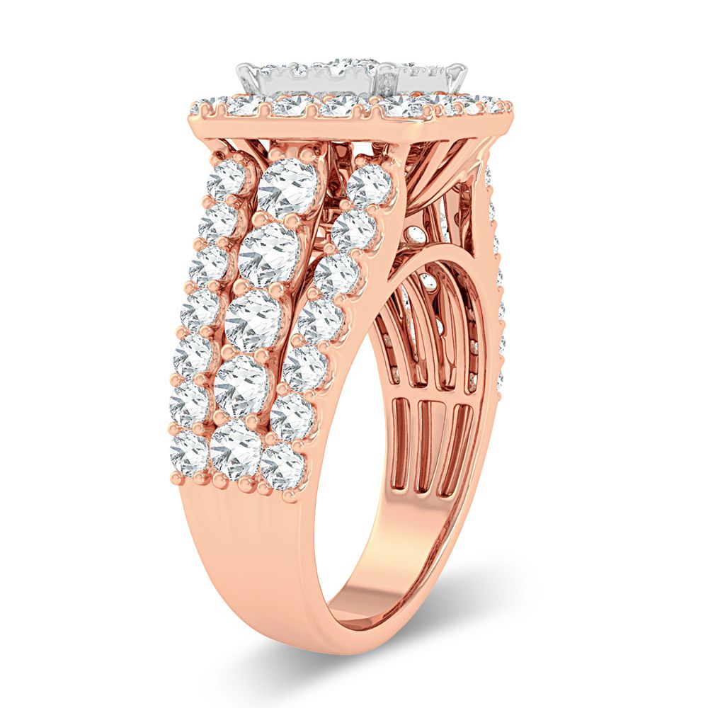 Chic 14k Rose Gold Lab Diamond Womens Statement Ring