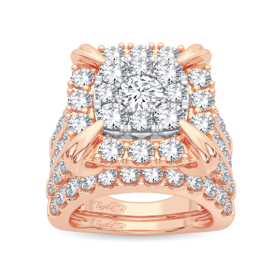 14k Rose Gold 5.25CT Lab Diamond Bridal Engagement Ring