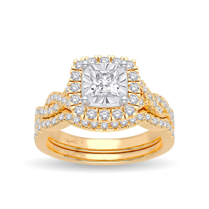 Timeless 14K Yellow Gold Lab Diamond Bridal Ring (0.62CT)