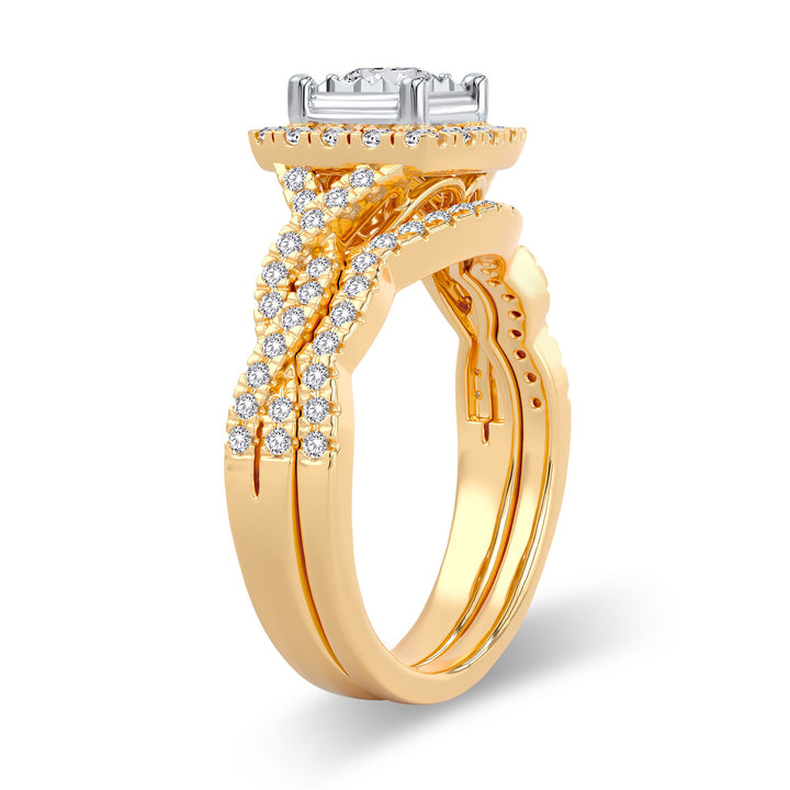 Timeless 14K Yellow Gold Lab Diamond Bridal Ring (0.62CT)