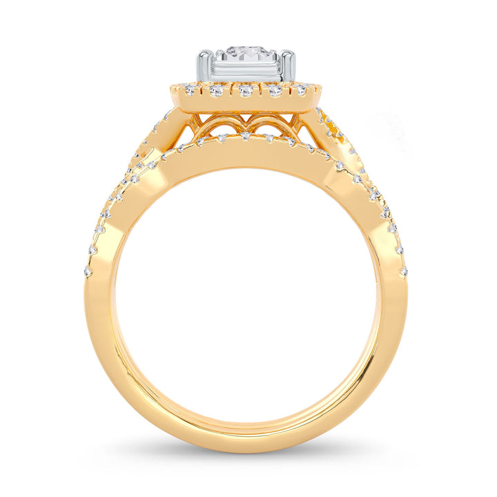 Timeless 14K Yellow Gold Lab Diamond Bridal Ring (0.62CT)
