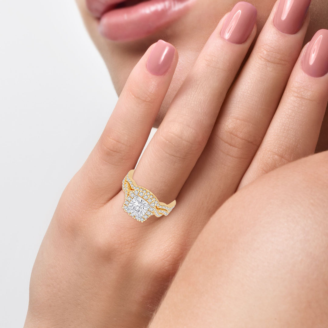 Timeless 14K Yellow Gold Lab Diamond Bridal Ring (0.62CT)