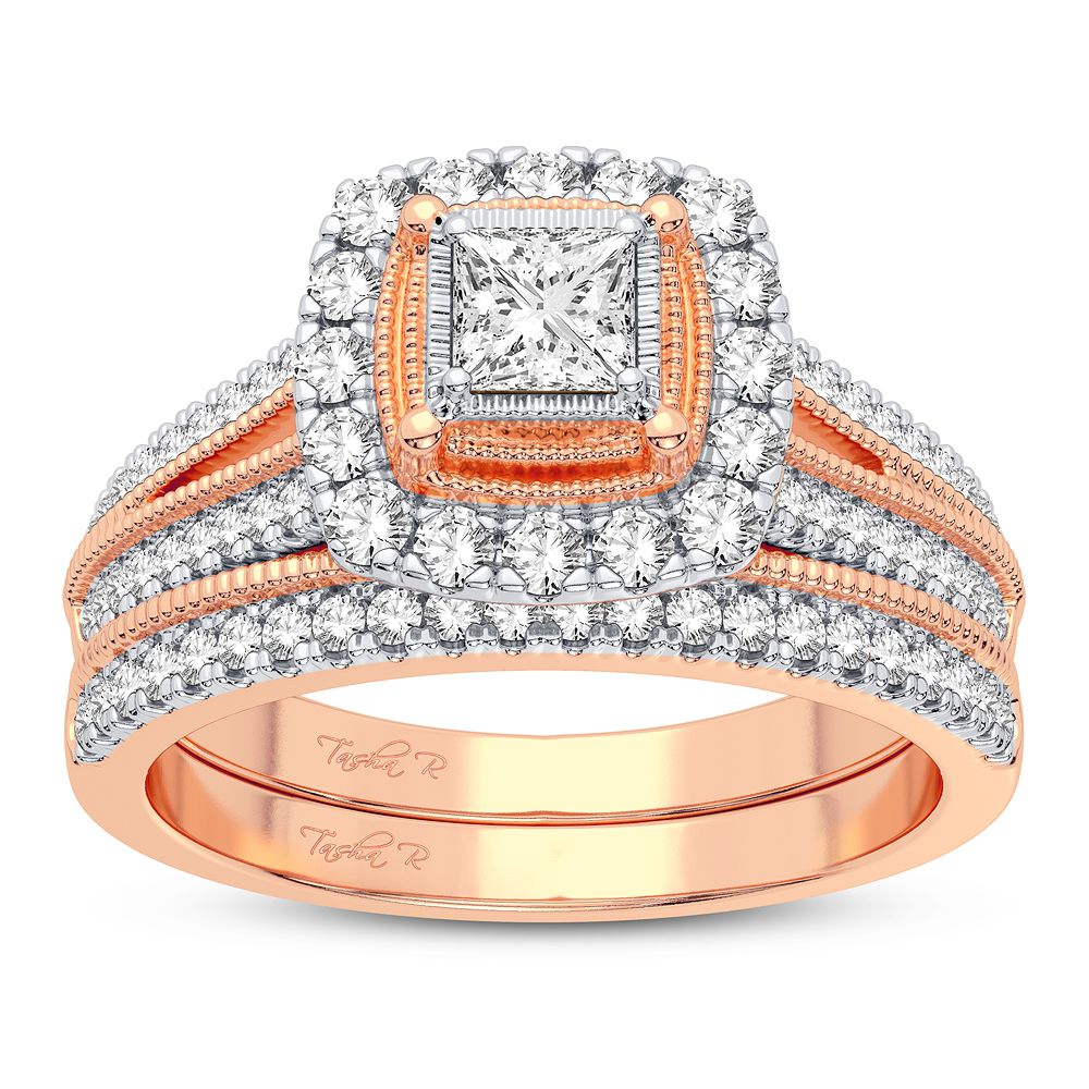 Romantic Rose Gold Lab Diamond Bridal Ring